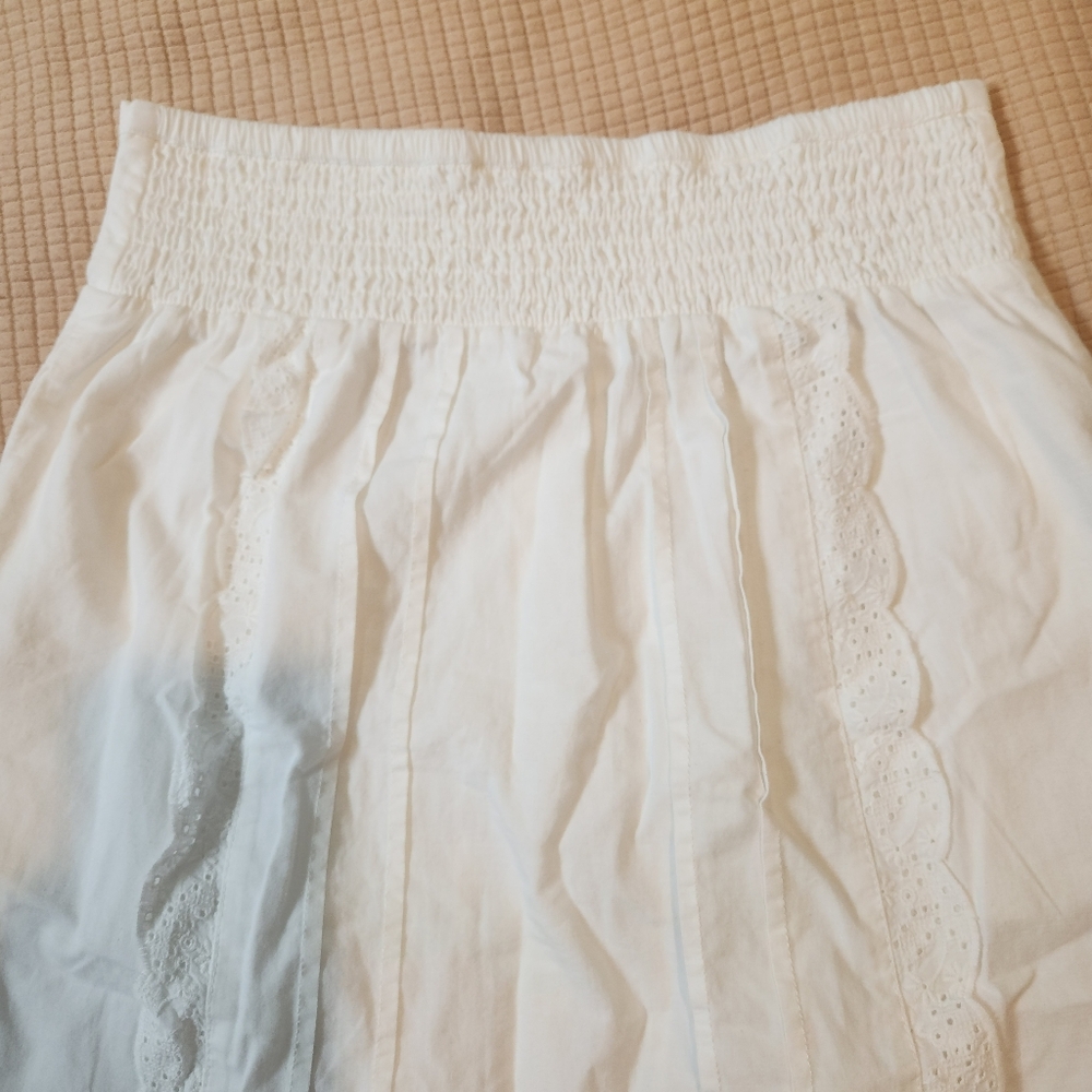 NWOT Free People Whitney White Lace-Trimmed Midi Skirt Size Small - Picture 10 of 12